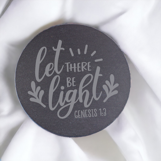 Let there be Light - Bible Verse Slate Drink Coaster